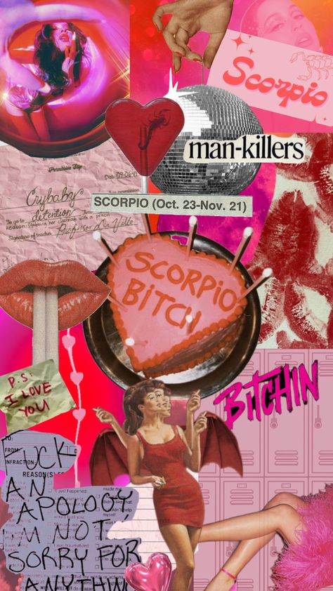 Scorpio pinky #scorpio #pink #heart #red #femmefatale #girly #zodiac #astrology #scorpioseason Scorpio Wallpaper, Scorpio Season, Pink Aura, Heart Red, Scorpio Zodiac, Zodiac Astrology, Dream Room, Pink Heart, Aesthetic Wallpapers