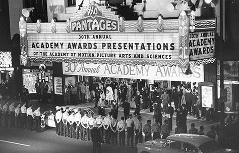 Pantages Theater Vintage Movie Theater, Movie Marquee, Hooray For Hollywood, Chicago Photos, Arts Award, Academy Awards, Awards Ceremony, Old Movies, Vintage Movies