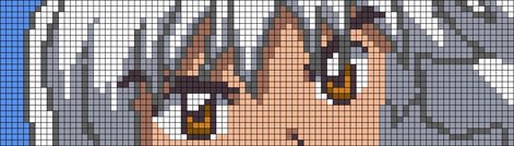 Inuyasha Alpha Pattern, Anime Knitting, Eyes Pattern, Half Demon, Pearl Beads Pattern, Pixel Art Templates, Pixel Drawing, Pixel Crochet, Pixel Art Grid