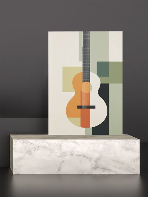 Guitar Digital Art, Abstract Guitar, Guitar Images, Color Abstract, Abstract Drawings, Classical Guitar, Online Art, Digital Drawing, Drawing Illustrations