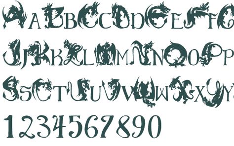 Fonts: I like this because there are dragons in it :) Dragon Letters, Dragon Font, Chest Tattoo Fonts, Tattoo Writing Fonts, Calligraphy Tattoo Fonts, Fonts For Tattoos, Font Download Free, Tattoo Script Fonts, Caps Font