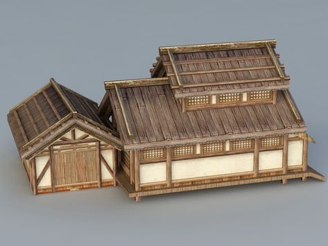 Old Japanese House 3d model - CadNav Old Japanese House, Medieval Japanese, Asian House, China Architecture, Traditional Japanese House, China City, Japan Model, Low Poly 3d, Japanese Architecture