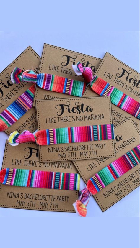 Mexican Themed Bachelorette Party Ideas, Fiesta Birthday Party Favors, Mexican Fiesta 40th Birthday Party, Mexico Party Favors, Final Fiesta Decor, Camping Favors For Adults, Mexican Fiesta Bachelorette Party, White Fiesta Party, Mexican Party Favors For Adults