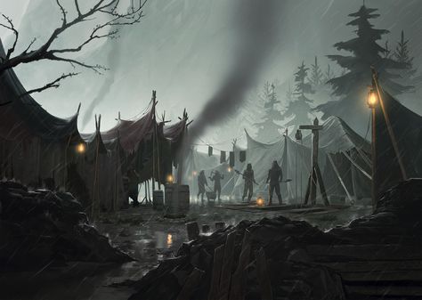 ArtStation - Romano camp, SIXMOREVODKA STUDIO Village Concept Art, Marko Djurdjevic, Fantasy City, Fantasy Setting, Dnd Art, Fantasy Places, Fantasy Art Landscapes, Fantasy Concept Art, Camping Art