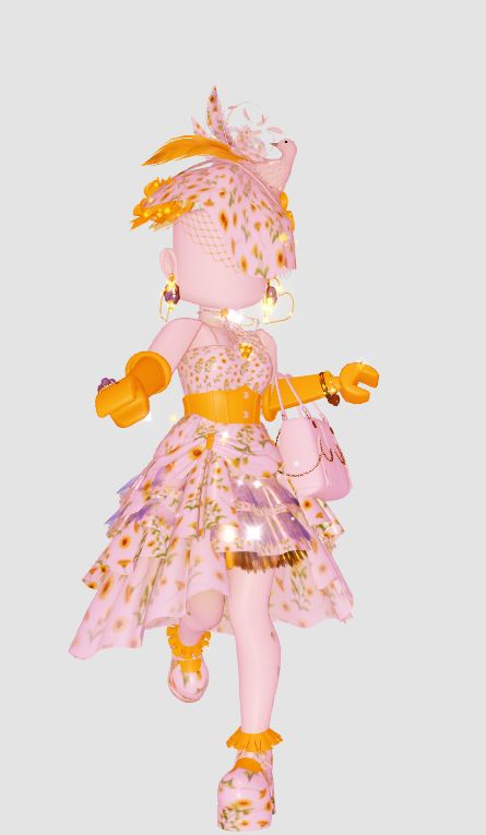 Pretty Outfits Royale High, Yellow Royale High Outfits, Spring Outfits Royale High, Royale High Vintage Outfits, Royale High Spring Outfits, Orange You Glad Outfit Royale High, Dripping In Gold Royale High Outfit, Dripping In Gold Outfit Royal High, Sunset Island Royale High Outfits