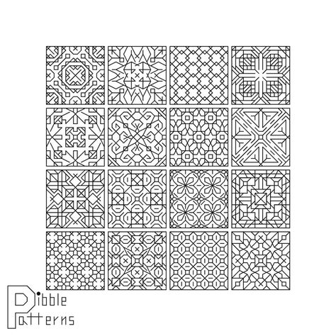 Blackwork Sampler 3 Modern Cross Stitch Pattern PDF File - Etsy Motifs Blackwork, Blackwork Embroidery Designs, Blackwork Embroidery Patterns, Blackwork Cross Stitch, Graph Paper Designs, Cross Stitch Floss, Blackwork Patterns, Geometric Pattern Art, Blackwork Embroidery