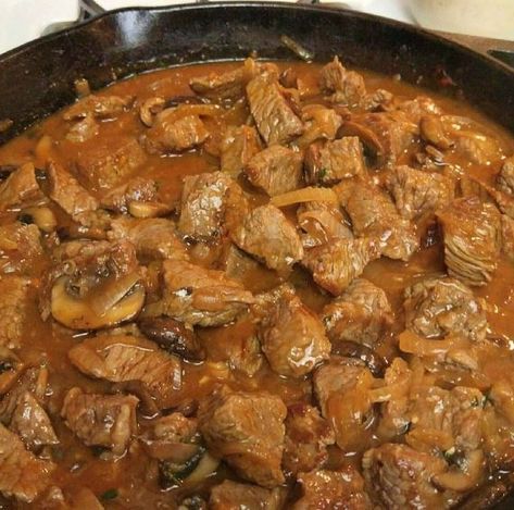 Beef Tips With Mushroom Gravy, Top Slow Cooker Recipes, Mushroom Gravy Recipe, Beef Tips And Gravy, Mushroom Gravy, Beef Tips, Where's The Beef, Recipes Beef, Gravy Recipes