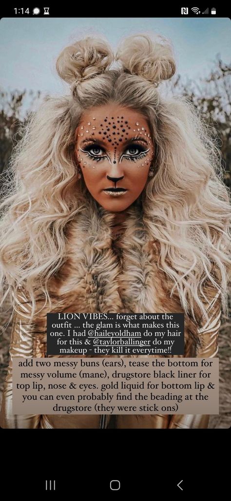 Indian Halloween Costume For Women, Lioness Makeup, Lion Costume Women, Lioness Costume, Lion Costume Diy, Lion Face Paint, Lion Makeup, Viking Halloween Costume, Lion Halloween Costume