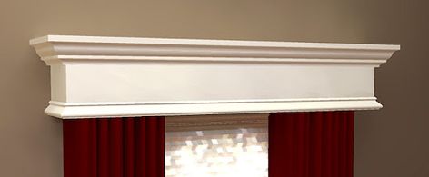 DIY Wood Window Cornice Wood Window Cornice, Wood Valence, Window Cornice Diy, Wooden Valance, Wooden Cornice, Window Valence, Window Cornice, Wood Cornice, Wood Valance