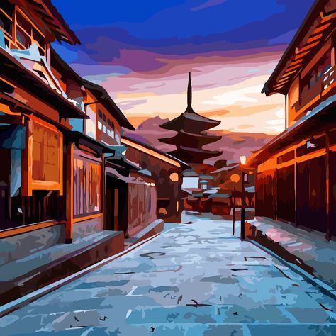 Art Analysis, Reference Photos For Artists, Japan Landscape, Japan Painting, Meaningful Art, Color By Number, Perspective Drawing, Game Concept Art, Landscape Illustration