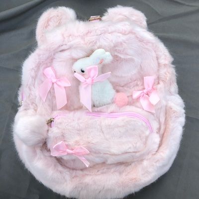 Rilakkuma Backpack, Coquette Backpack, Pink Wishlist, Cutecore Clothes, Pink Backpacks, Cosplay Fashion, Kawaii Backpack, My Style Bags, Makeup Supplies