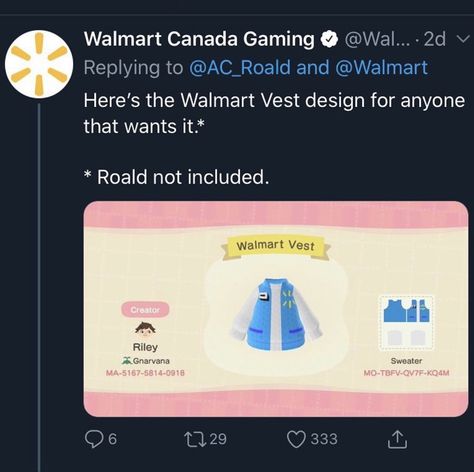 Acnh Walmart, Vest Designs, Walmart Canada, Animal Crossing, The Creator, Design