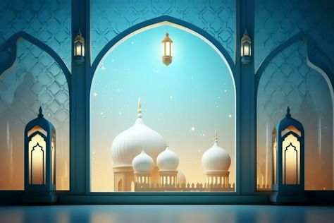 Eid mubarak and ramadan kareem greetings with islamic lantern and mosque. Eid al fitr background. Eid al fitr background of window concept by AI Generated Ramadan Kareem Greetings, Eid Mubarak Hd Images, Islamic Lantern, Idul Fitri, Eid Al Fitr, Ramadan Kareem, Beautiful Nature Pictures, Eid Mubarak, Hd Images