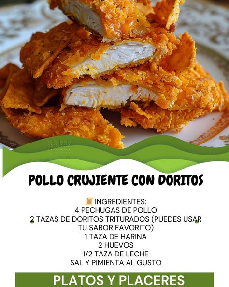 ¡Hola, fanáticos de los snacks irresistibles! 🍗✨ Hoy les traemos una receta que elevará sus comidas al siguiente nivel: ¡Pollo Crujiente con Doritos! 🌟🌽 Este pollo empanizado con Doritos es la combinación perfecta de crujiente y jugoso, ideal para una cena rápida y deliciosa que encantará a toda la familia. ¡No podrás resistirte a su sabor único y textura inigualable! 🎉 Receta de Pollo Crujiente con Doritos: 📜 Ingredientes: 4 pechugas de pollo 2 tazas de Doritos triturados (puedes usar t... Cheesy And Crunchy Doritos Chicken Casserole, Panko Crusted Honey Mustard Chicken, Snacks, Quick Saves