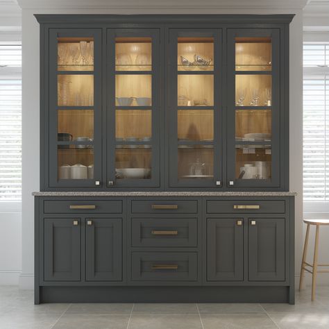 Cabinet For Crockery, Modern Kitchen Dresser, Dinning Room Cabinet, Wall Showcase Design, Crockery Units, Pantry Unit, Dining Room Cupboards, Dresser Inspiration, Dining Room Storage Cabinet