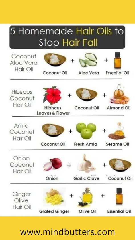 Hair Oil Concoctions To Increase Hair Growth
Curry leaves + coconut oil.
Kalonji seeds + olive oil or coconut oil.
Camphor + castor oil + olive oil.
Neem + almond oil.
Amla + olive oil.
Peppermint oil + grapeseed carrier oil.
Hibiscus flower + coconut oil.
Onion + lavender oil. Aloe Vera Hair Oil, Homemade Hair Growth Oil, Onion Oil For Hair, Kalonji Seeds, Mane Magic, Hair Growth Oil Recipe, Homemade Hair Oil, Best Hair Growth Oil, Aloe Vera Hair