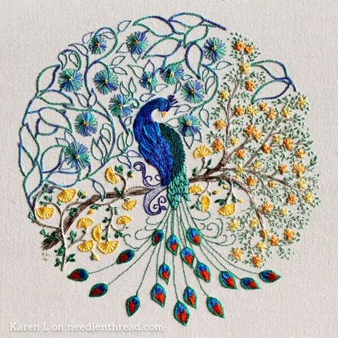 Book Embroidery, Embroidered Peacock, Diy Lampshade, Peacock Embroidery Designs, Peacock Embroidery, Designs Coloring Books, Trendy Sewing, Beautiful Disaster, Brazilian Embroidery