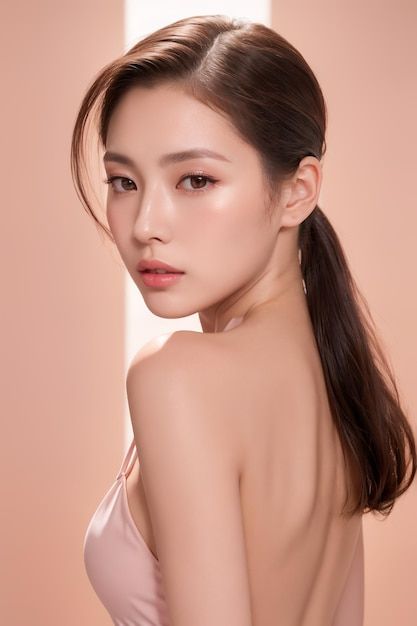 Deer Woman, Nose Reference, Skincare Model, Cosmetics Model, Youthful Face, Asian Face, Model Skincare, Portrait Face, Cosmetics Banner