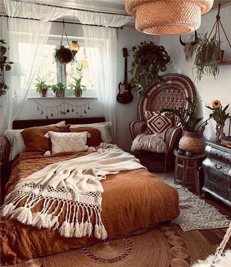 Lots Of Plants, Bohemian Bedroom Decor, Boho Room, Room Ideas Bedroom, Dream Rooms, Room Inspiration Bedroom, Dream House Decor, Boho Bedroom, My New Room