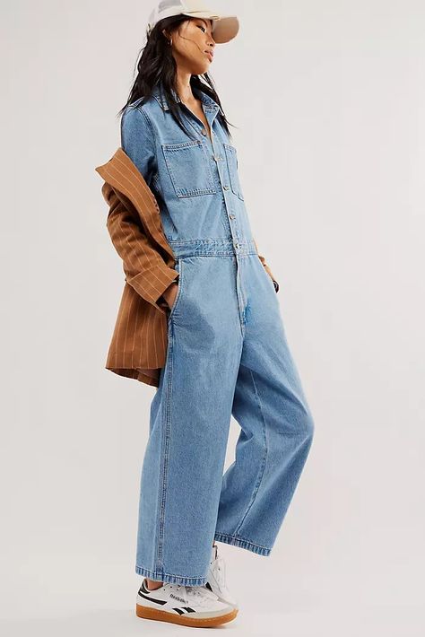 Women's Jumpsuits | Chic + Boho Jumpsuits  | Free People Coveralls Outfit Women, Levis Jumpsuit, Coverall Outfit Women, Coveralls Outfit, Jean Jumpsuit Outfit, Denim Jumpsuit Outfit, Fun Fits, Mum Style, Oversize Outfit