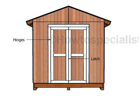 Garden Shed Double Doors Plans | HowToSpecialist - How to Build, Step by Step DIY Plans 12x24 Shed, 12x20 Shed Plans, Shed Frame, Lean To Shed Plans, Wood Shed Plans, Firewood Shed, Shed Floor, Free Shed Plans, Run In Shed