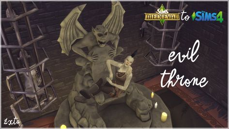 TSM to TS4 - Evil Throne | Zx_Ta на Patreon Ts4 Throne Cc, Tsm To Ts4, Sims 4 Reaper Cc, Sims 4 Cc Throne, Sims 4 Throne, Evil Throne, Cc Packs, Sims Medieval, Dark Witch