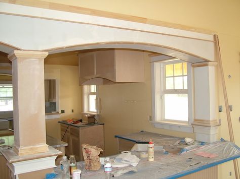 Pictures of Islands with support columns......please, need ideas Load Bearing Wall, Bar Inspiration, Kitchen Open, Open Bar, Kitchen Redo, Trendy Kitchen, Updating House, Room Remodeling, Kitchen Remodel Idea