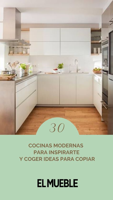 Estas cocinas de estilo moderno y actual son prácticas: cocinas pequeñas, cocinas modernas blancas, modernas y rústicas... Todas ellas incluyen soluciones que te chiflarán Cocinas Blancas Modernas Ideas, Playa Ideas, Deli Food, Kitchen Furniture Design, House Room, Mimosa, Kitchen Organization, Small Kitchen, Kitchen Furniture