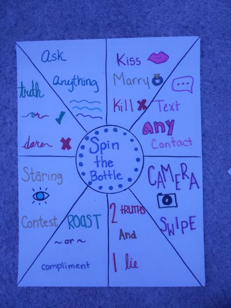 Spin The Bottle Clean Version, Spin The Bottle Ideas For Friends, Sleepover Plans, Spin The Bottle Game, Adult Game Night Party, Friend Game Night, Fun Sleepover Activities, Adult Game Night, Funny Party Games