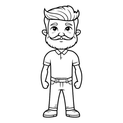 Premium Vector | Outlined Hipster Man Cartoon Mascot Character Vector Illustration Man Cartoon, Cartoon Mascot, Man Vector, Character Vector, Hipster Man, Mascot Character, Kids Clipart, Business Card Maker, Poster Maker