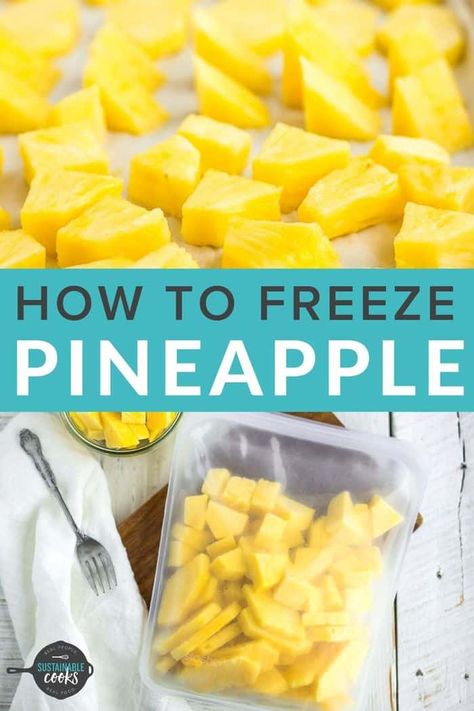 How To Freeze Fresh Pineapple, How To Preserve Pineapple, How To Freeze Pineapple, Can You Freeze Pineapple, Freezing Pineapple, Freezable Food, Pineapple Core, Freezing Fruit, Freezing Vegetables