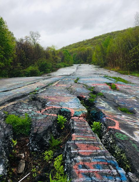 Centralia Pennsylvania 5/5/19 #abandoned #ghosttowns #photography #takenbylindsey Abandoned Nature Aesthetic, Folklore Moodboard, Pennsylvania Landscape, Rural Pennsylvania Aesthetic, Pennsylvania Gothic, Centralia Pennsylvania, Easton Pennsylvania, Pripyat Aesthetic, Abandonment Issues