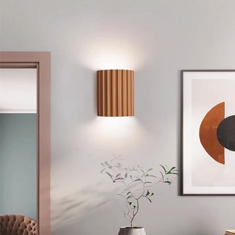 Orange Wall Mounted Lamp Resin Plaster Wall Sconce for Living Room Bedroom Stairs, Plug In Wall Lamp, Bedside Wall Lights, Living Room Orange, Wall Lamps Bedroom, Wall Mounted Lamps, Modern Wall Lights, Wall Fixtures, Led Wall Lamp