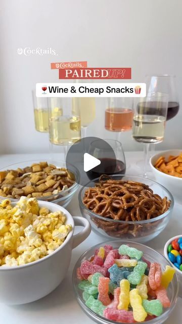 Cocktails (21+ to follow) on Instagram: "If you’re looking for the perfect cheap snack to pair with your wine, we’ve got you covered!🍷🍿 Let us know in the comments which combo you’re choosing! 🤩#pairedup #wineandcheapsnacks #wine #winepairings #cheapsnacks #snacks #snacksandwine #redwine #whitewine #prosecco #rose #chips #candy #snackfood #chocolate" Snack Pairings, Cheap Snack, Wine Pairing, Follow On Instagram, White Wine, Red Wine, Snack Recipes, Chips, Candy