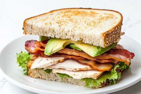 Crunchy Turkey Avocado Sandwich Turkey Avocado Sandwich, Turkey Avocado, Savoury Slice, Smoked Turkey Breast, Cheese Tomato, Avocado Sandwich, Deli Turkey, Best Turkey, Avocado Slices