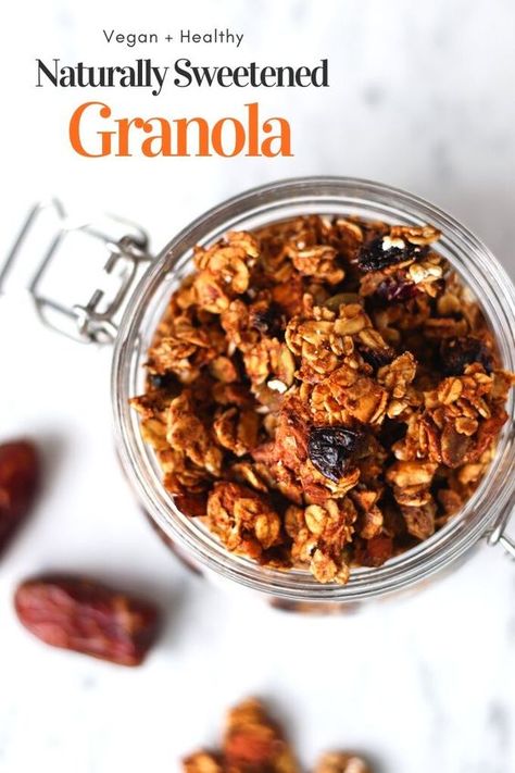 Granola With Dates, Protein Granola, Nut Granola, Vegan Granola, Date Recipes, Granola Healthy, Sweet Meat, Vegan Healthy, Breakfast Cookies