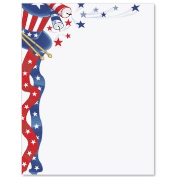 Fourth of July Letter Paper Creative Borders, 4th Of July Events, July Wallpaper, July Clipart, 4th Of July Wallpaper, Newsletter Ideas, Loteria Cards, Paper Border, Writing Papers