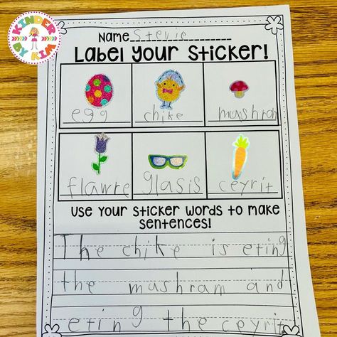 Kimberly Jordano | Stickers are a great way to engage your kindergarten writers! Label your stickers are in my literacy centers this week. . #kinderwriting… | Instagram Label A Picture Kindergarten, Labeling For Kindergarten, Labeling Activities For Kindergarten, 1st Grade Writing Journal, No Prep Literacy Centers Kindergarten, Literacy Activities Year 1, Kinder Writing Activities, Independent Literacy Center Kindergarten, Grade 1 Literacy Centers