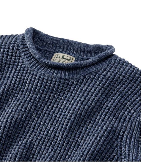 Men's L.L.Bean Organic Cotton Waffle Sweater, Rollneck Crew | Sweaters at L.L.Bean Waffle Sweater, Guys Clothing Styles, Men's Sweaters, Knit Men, Roll Neck Sweater, Men Fashion Casual Outfits, Dream Clothes, Fall Winter Outfits, L L Bean