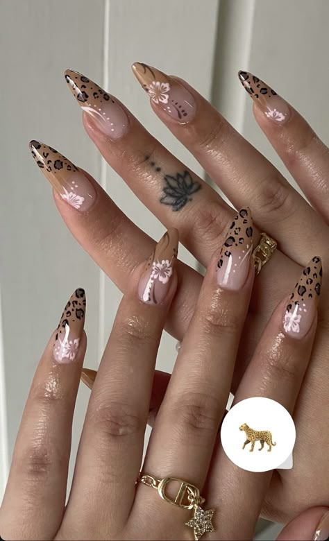 Nail Inspo Cheetah, Cheetah Almond Nails, Leopard Print Nail Designs, Short Cute Nails, Gel Nails Nail Art, Nail Inspired, Cheetah Nail Designs, Purple Acrylic Nails, Cheetah Nails