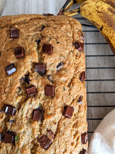 Sourdough Banana Zucchini Bread, Sourdough Zucchini Banana Bread, Sourdough Zucchini, Sourdough Banana, Banana Zucchini, Chia Egg, Zucchini Banana, Zucchini Banana Bread, Dairy Free Soy Free