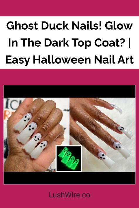 Nails Glow In The Dark, Easy Halloween Nail Art, Halloween Nail Art Easy, Nail Art Diy Easy, Halloween Nails Easy, Duck Nails, Black Nail Polish, White Nail Polish, Halloween Nail