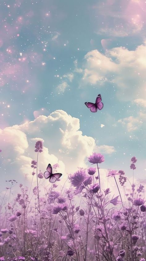 Cute wallpaper butterfly purple cloud. | premium image by rawpixel.com / Boom Cute Wallpapers Aesthetic Lavender, Purple Flowers And Butterflies Wallpaper, Cute Purple Butterfly Wallpaper, Lavender Butterfly Aesthetic, Live Purple Wallpaper, Purple Butterflies Aesthetic, Background Pictures Aesthetic, Purple Butterfly Wallpaper Aesthetic, Wallpaper Lavender Aesthetic