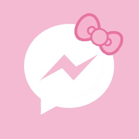 Cute Messenger Icon, Messenger Icon Aesthetic Pink, Hello Kitty Icons Pink, App Icon Messenger, Pink Hello Kitty Wallpaper, Hello Kitty Icons For Apps, Fb Icon, App Icon Aesthetic Pink, Hello Kitty App Icon