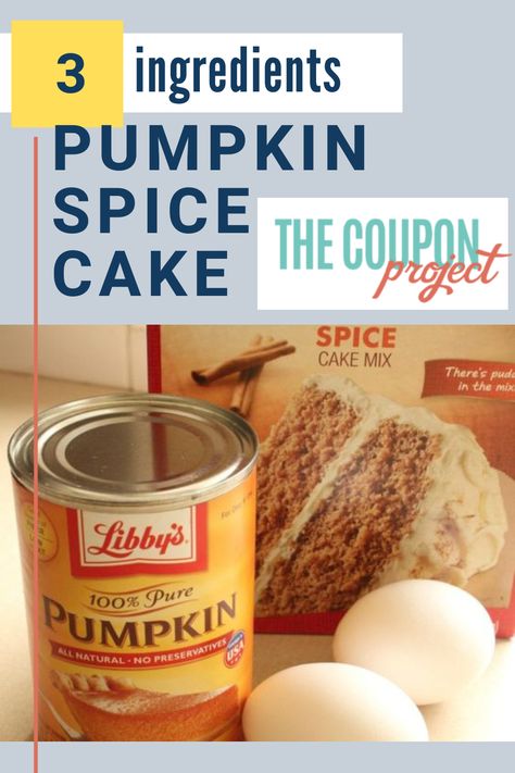 Pumpkin Spice Cake Recipe – Just Three Ingredients! 3 Ingredient Pumpkin Spice Cake, Easy Pumpkin Spice Cake, Cinnamon Scone, Spice Cake Mix Recipes, Homemade Spice Cake, 3 Ingredient Pumpkin, Pumpkin Spice Cake Recipe, Spice Cake Recipe, Pumpkin Dump Cake Recipe