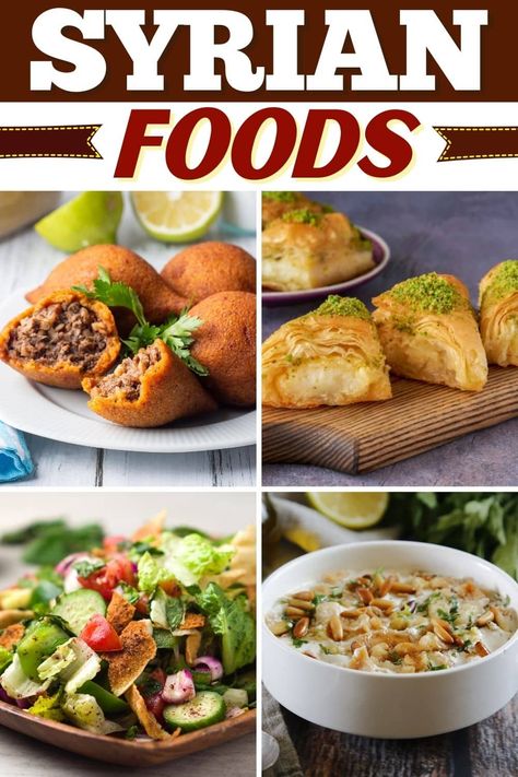 Try these Syrian foods for something different and exotic! From lamb and vegetable stew to baked chicken to baba ganoush, you'll love making these fantastic recipes. Middle Eastern Recipes Arabic Food, Middle East Food, Syrian Food, Middle East Recipes, Fantastic Recipes, Popular Dishes, Around The World Food, Baba Ganoush, Egyptian Food