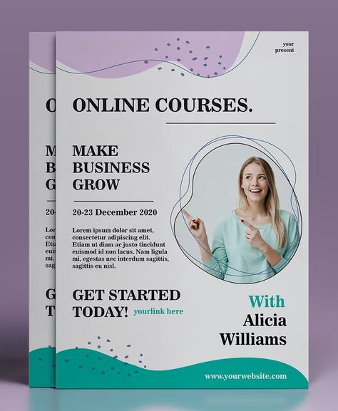 Course Announcement Design, Course Advertisement Design, Course Flyer, Online Flyers, Photoshop Course, Real Estate Advertising, Poster Template Design, Workforce Development, Pamphlet Design