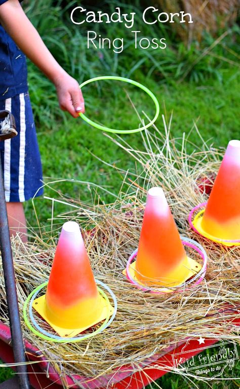 Candy Corn Ring Toss, Halloween Class Party Games, Fall Festival Activities, Diy Candy Corn, Fall Festival Party, Easy Diy Candy, School Fall Festival, Fall Festival Games, Fall Harvest Party