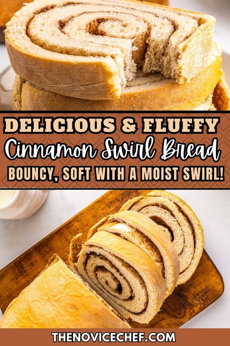 This homemade Cinnamon Swirl Bread is soft, moist, and fluffy, with a gorgeous cinnamon-sugar swirl. A sweet, buttery yeast bread that’s perfect for breakfast! Homemade Yeast Bread, Homemade Yeast, Swirl Bread, Cinnamon Swirl Bread, Tasty Bread Recipe, Yeast Bread Recipes, Swirled Bread, Yeast Bread, Cinnamon Swirl