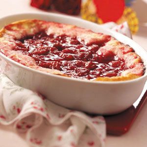 Simple Cherry Cobbler Recipe from Taste of Home -- shared by Eleanor Jacoby of Eureka, Kansas Easy Cherry Cobbler, Cherry Cobbler Recipe, Fruit Cobbler, Cobbler Recipe, Cherry Cobbler, Cherry Recipes, Homemade Whipped Cream, Cobbler Recipes, Cherry Tart